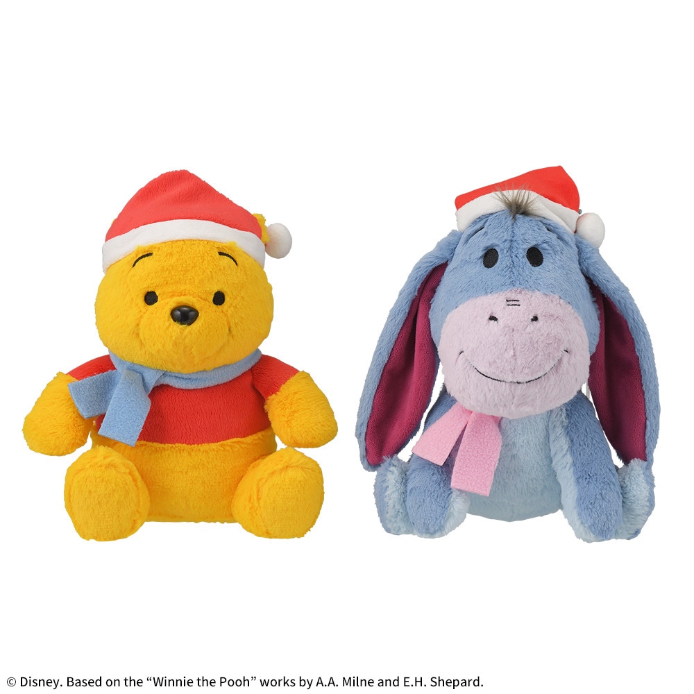くまのプーさん　Mぬいぐるみ　クリスマスVer.　“プー&イーヨー”