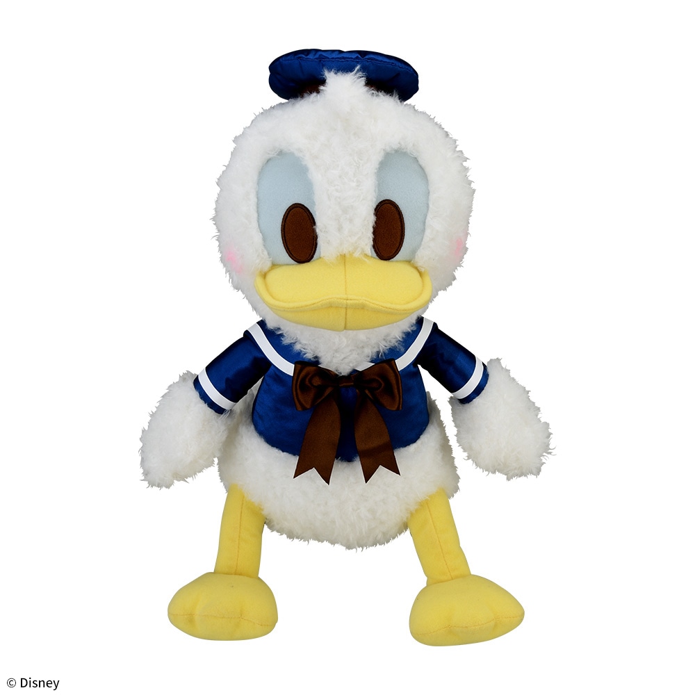 ドナルドダック　赤いほっぺ　Lぬいぐるみ　ブルーゴールド