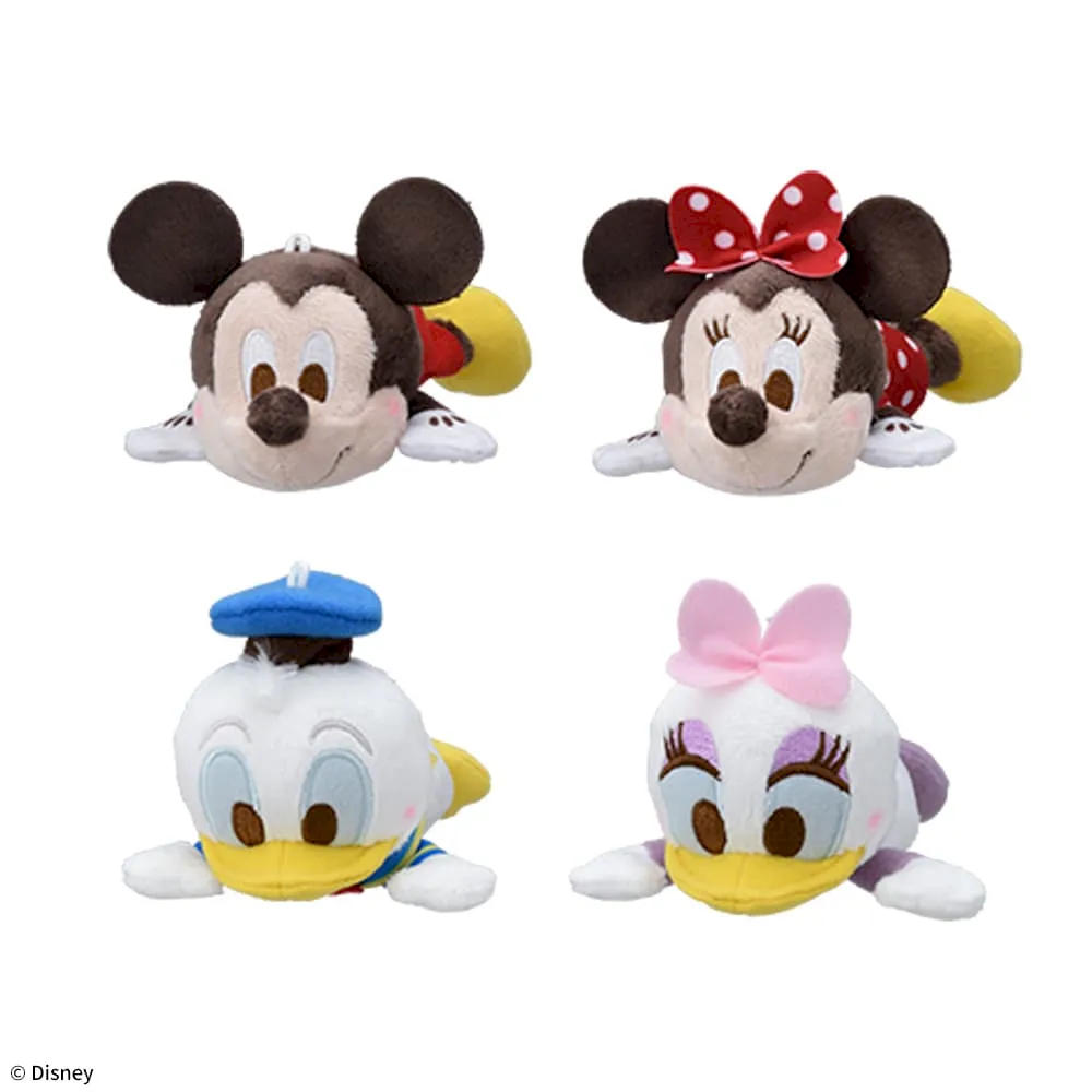 ミッキー&フレンズ　寝そべり　赤いほっぺ　マスコット